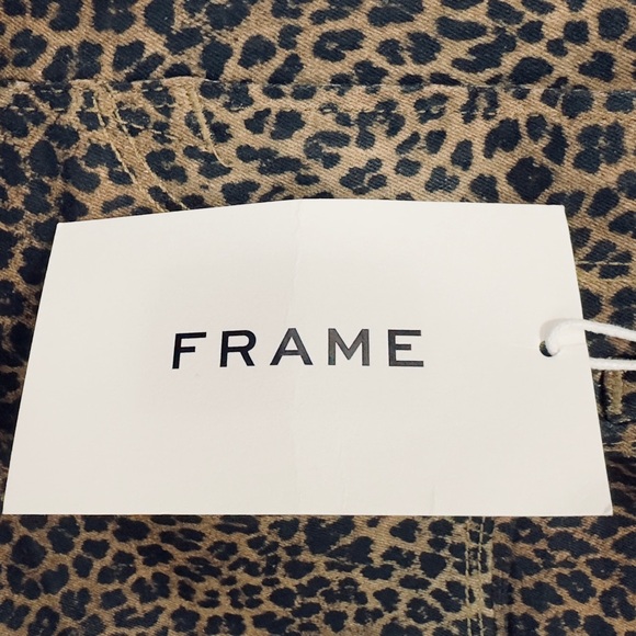 Frame Womens Le Crop Mid-rise Coated Leopard Print Mini Bootcut Jeans Si… - Picture 9 of 13